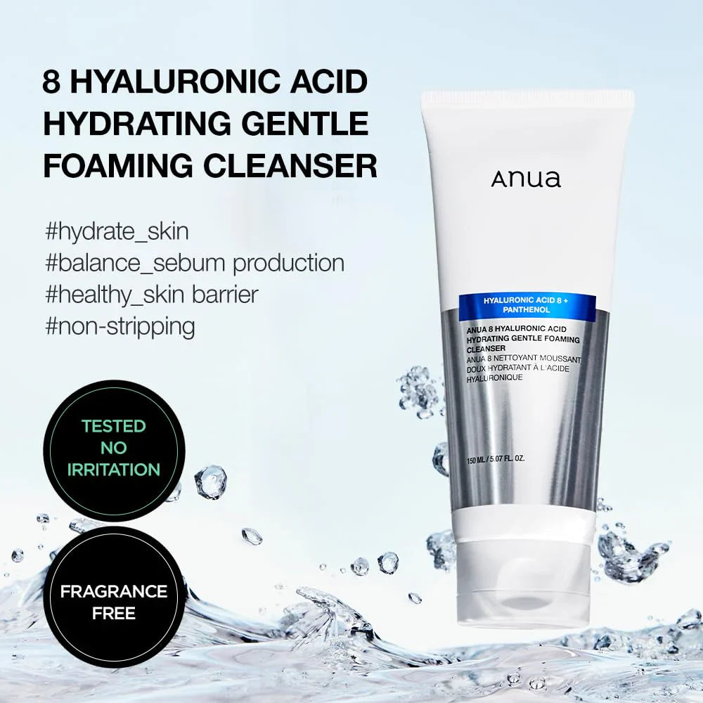 ANUA 8 HYALURONIC ACID HYDRATING GENTLE FOAMING CLEANSER 150ml