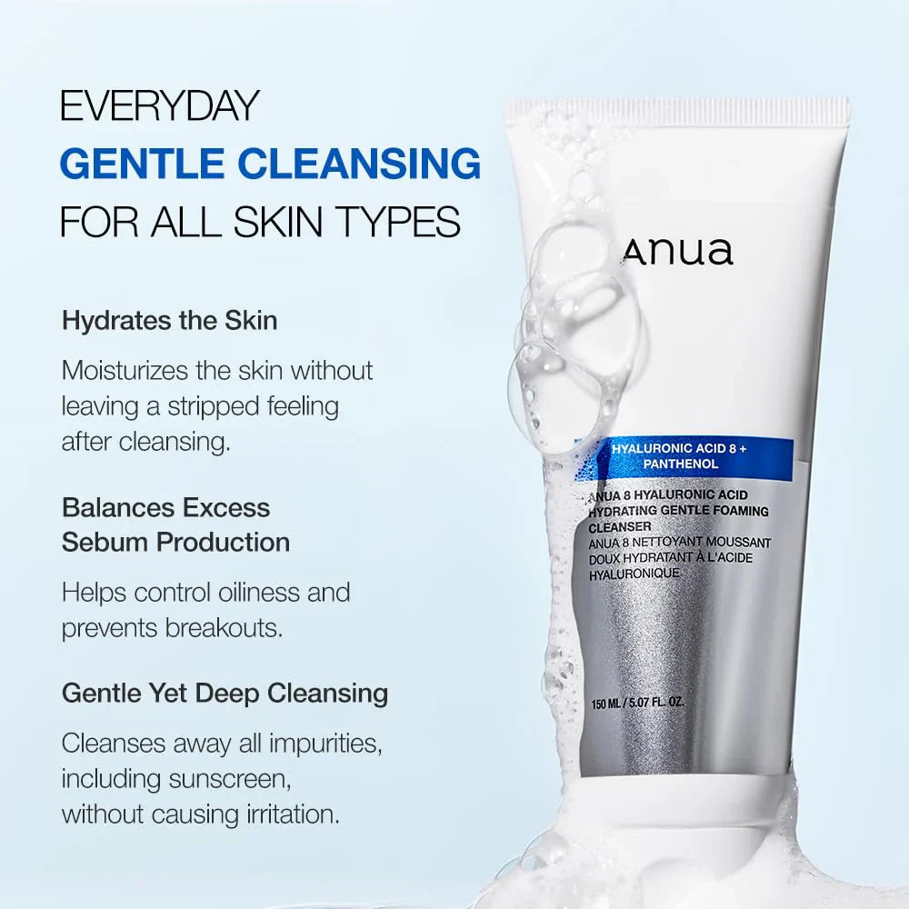 ANUA 8 HYALURONIC ACID HYDRATING GENTLE FOAMING CLEANSER 150ml