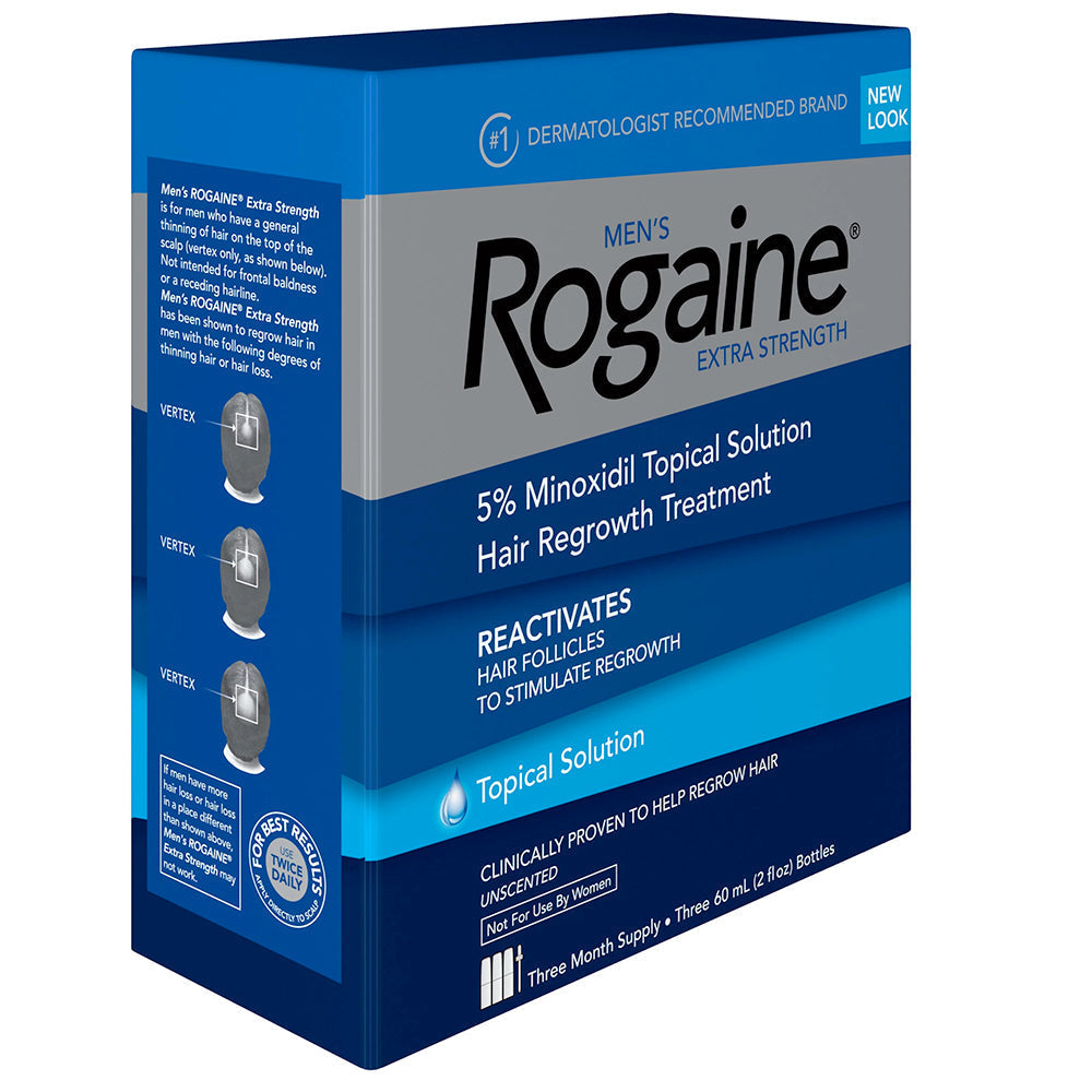 Rogaine Men’s Extra Strength 5% Minoxidil Topical Solution For Hair Loss And Regrowth